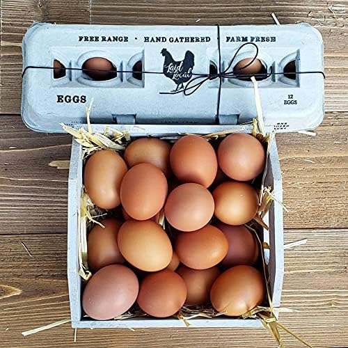Printed Farm Fresh Egg Cartons - Holds Up to XL Chicken Eggs (25, Hen)