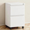 2 Drawer File Cabinet with Lock, Under Desk Rolling Small Filing Cabinet by TEEALUBAN