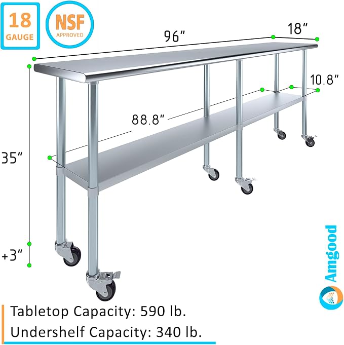 AmGood Stainless Steel Work Table - Image 3