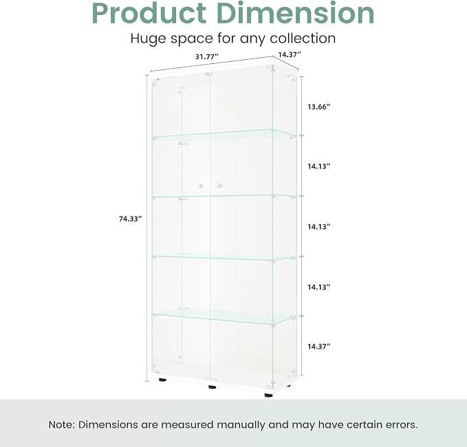 Beauty4U Glass Display Cabinet - Image 2