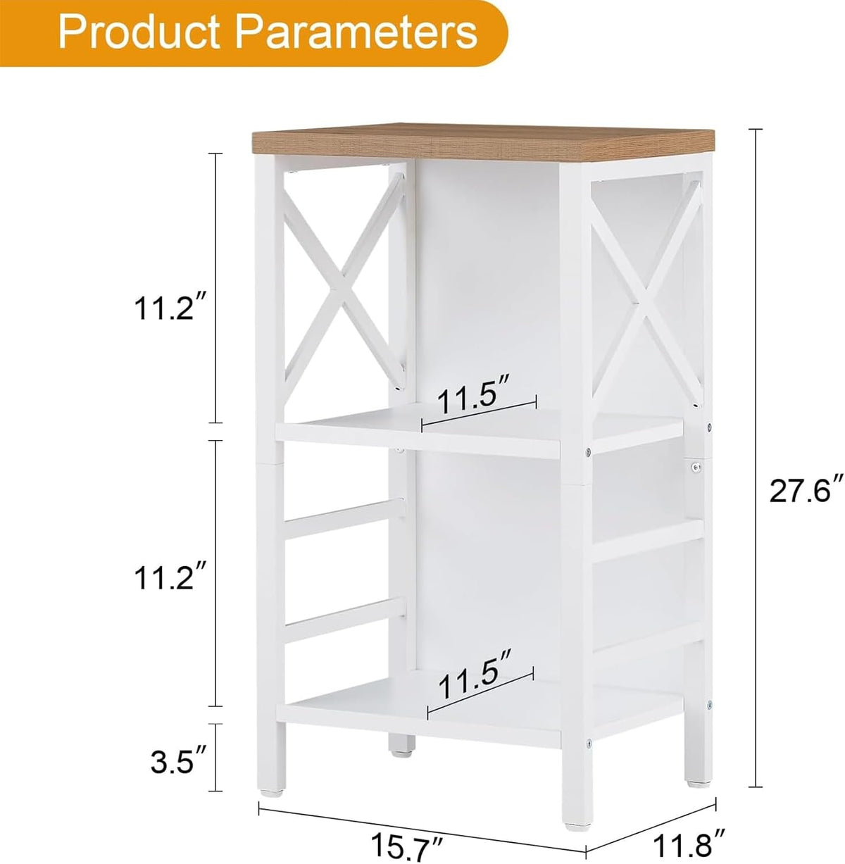 Small Bookshelf,3 Tier Industrial Bookcase with Metal Frame and