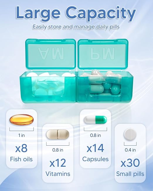Monthly Pill Organizer 2 Times a Day, FRIWOLE Medicine Box - Image 5