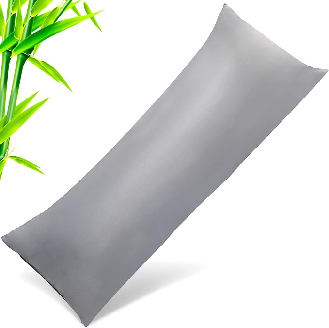 Body Cooling Pillow Cases Cover, Bamboo Rayon Dark Grey Body Pillowcases by TELUS