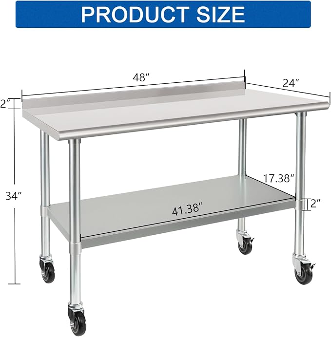 HARDURA Stainless Steel Table 24 x 48 Inches - Image 2