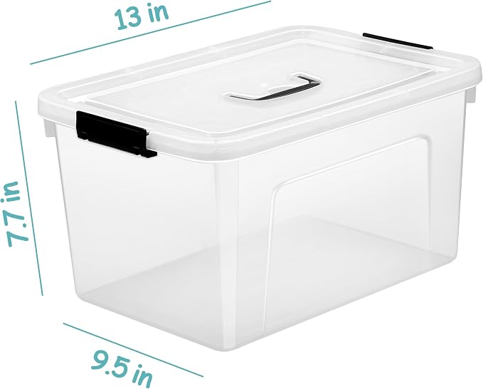 Clear Storage Latch Box 12 Quart, Plastic Organizing Box/Bin - Image 2