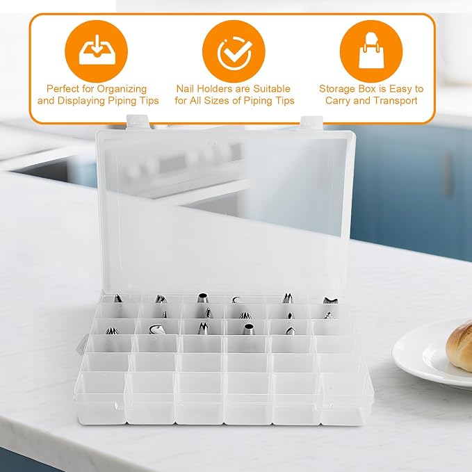Piping Tip Organizer Box, 36 Grids Storage Container - Image 4