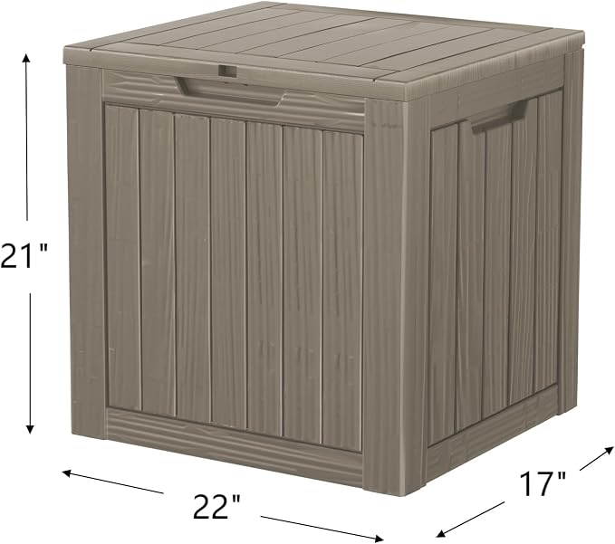 35 Gallon Resin Deck Box, Waterproof Outdoor Storage Box - Image 6