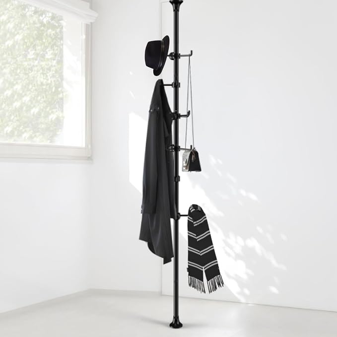 Coat Rack Freestanding, 56 to 125 inch Adjustable Tension Rod Hanger - Image 9