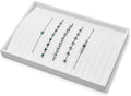 White PU Leather Jewelry Display Tray by Woodten
