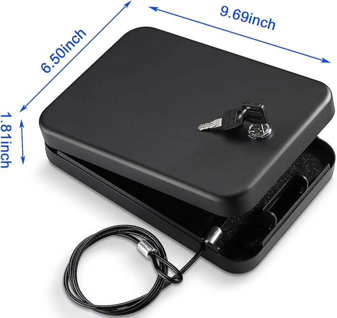 Pistol Safe, Portable Travel Gun Safe, Handgun Lock Box, Gun Safes - Image 7