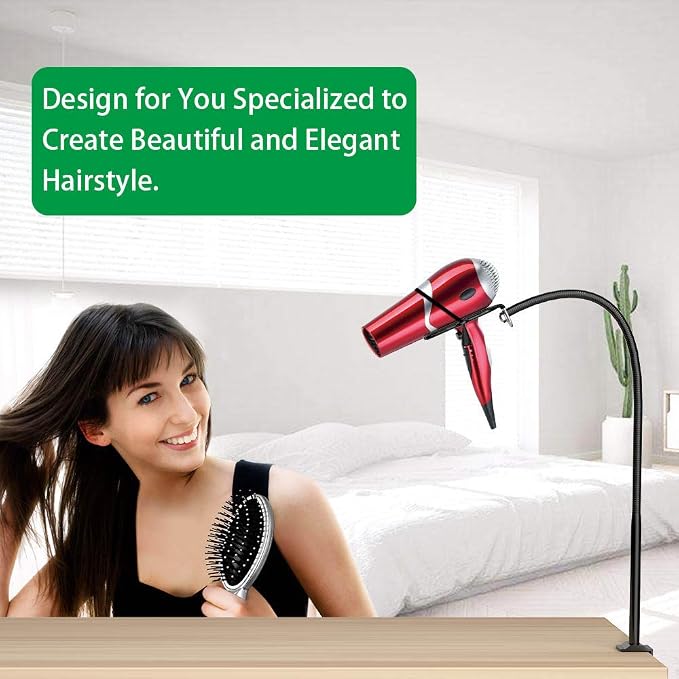 LUEXBOX Hands Free Blow Dryer Holder, Stainless Steel Hair Dryer Stand Clamp - Image 5