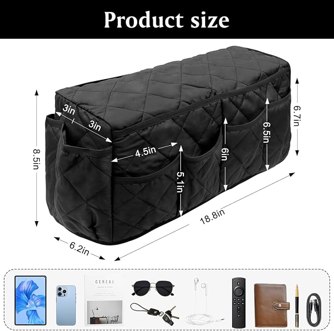 Remote Control Holder, Non Slip Bedside Armchair Caddy, Recliner Arm Caddy - Image 2