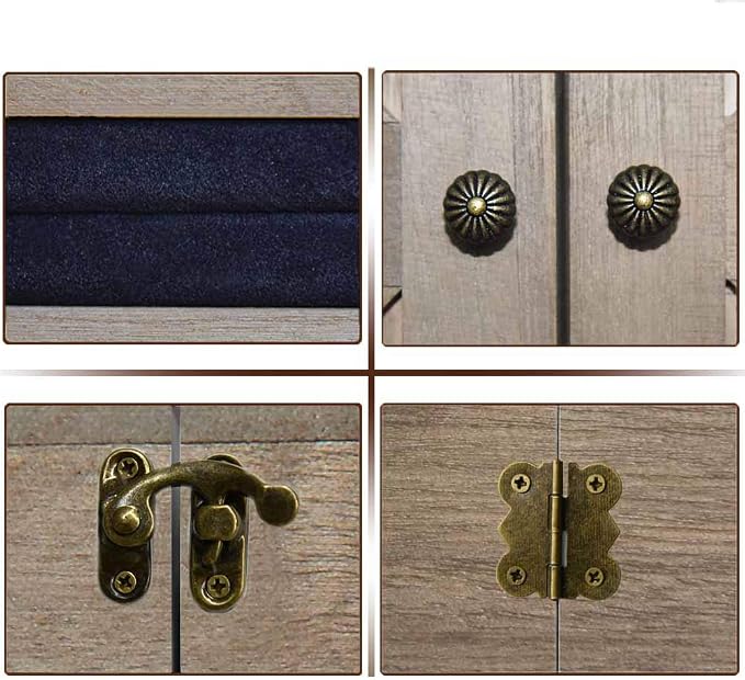 Rustic Wall Mounted Jewelry Organizer, Vintage Wooden Hanging Jewelry Holder Box - Image 5