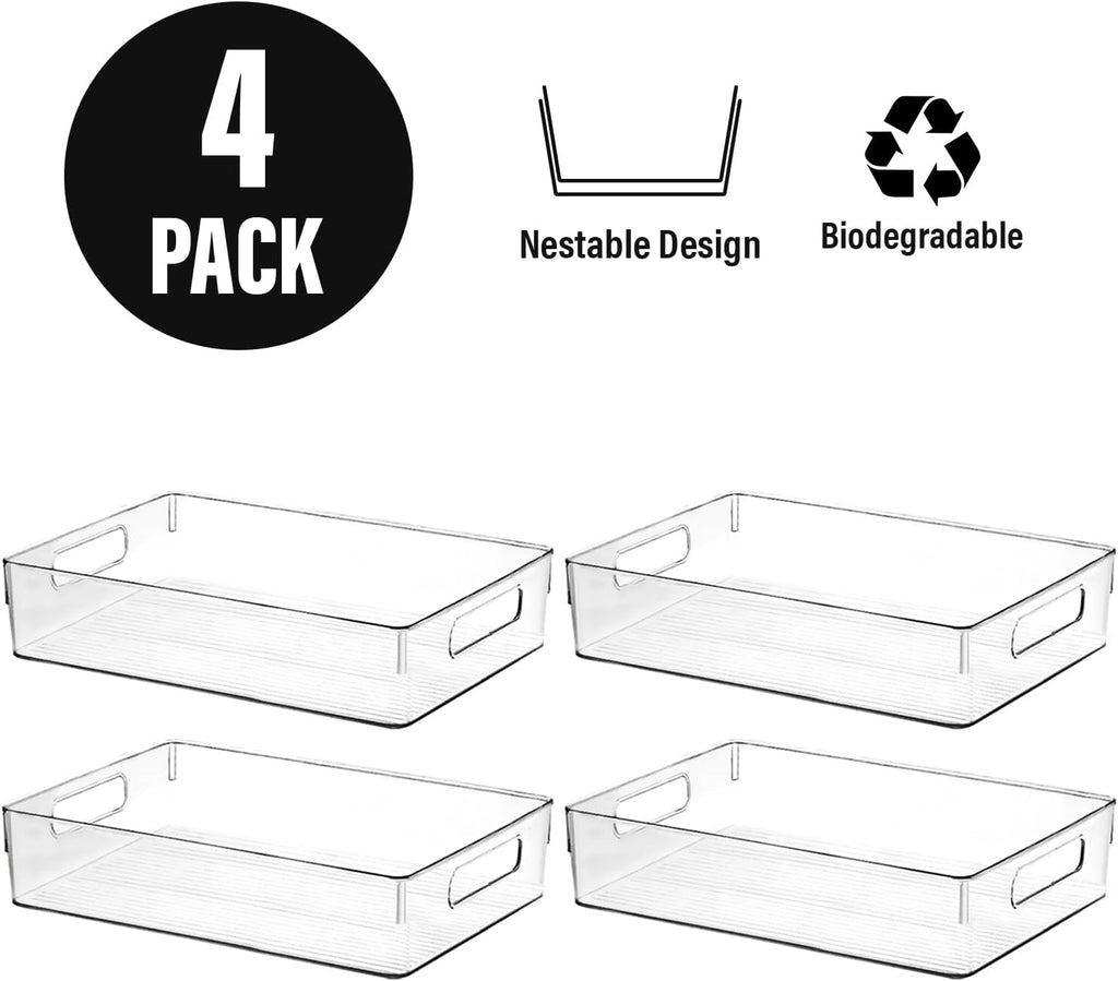 Clear Plastic Storage Bins, Pantry Organizers and Storage, Kitchen
