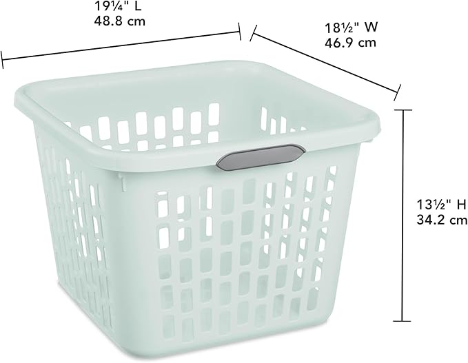 Sterilite Laundry Basket, Plastic Clothes Hamper, Large Square Bin - Image 3