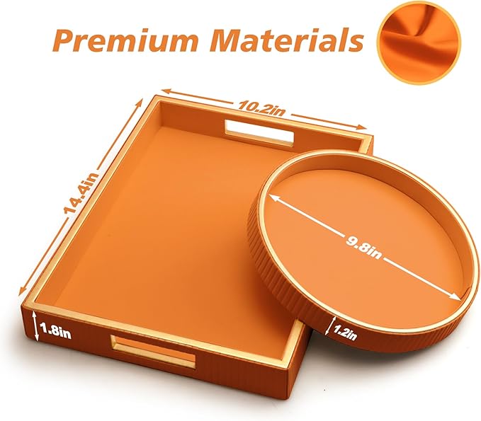 SANZIE Leather Tray Desktop Storage Organizer Premium Serving Tray Decorative - Image 4