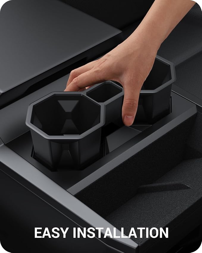 BASENOR 2024 2025 Tesla Cybertruck Center Console Cup Holder Insert Silicone - Image 9