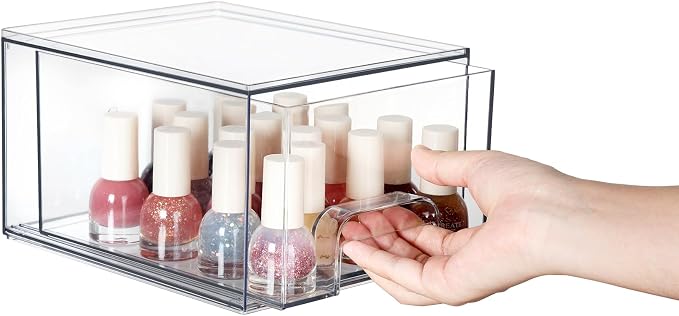 Vtopmart 12 Pack Small Clear Stackable Storage Drawers, Acrylic Bathroom Makeup - Image 9