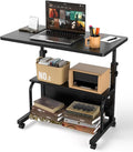 Portable Rolling Desk on Wheels Adjustable Height Desks by QZMDSM