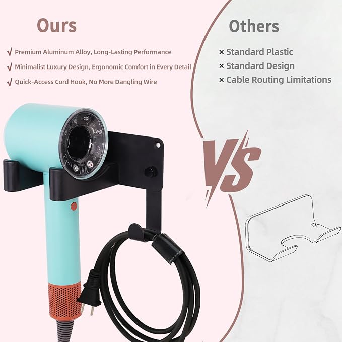 Hair Dryer Holder, Aluminum Alloy Blow Dryer Holder - Image 6