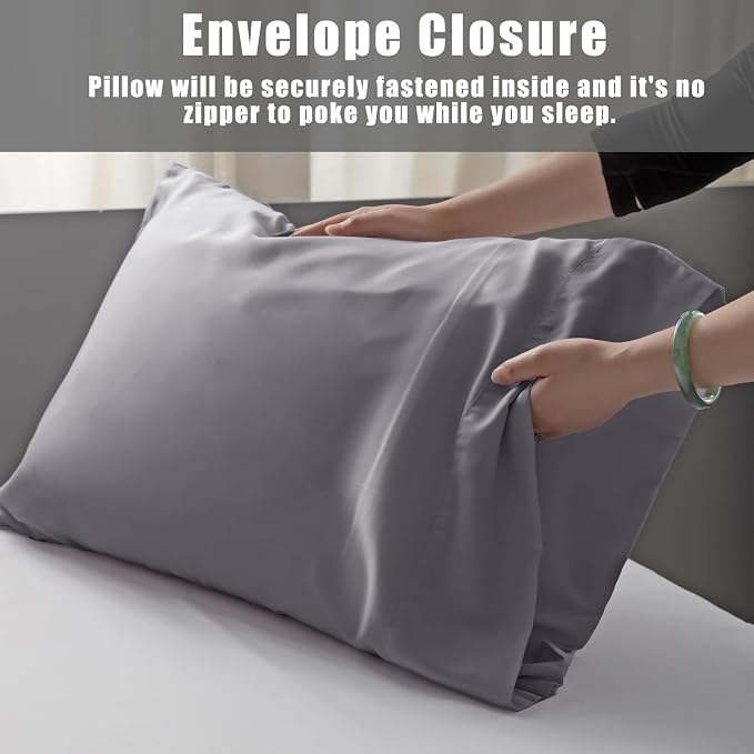 Pillow Cases Standard Size 2 Pack, Bamboo Rayon Cooling Pillowcases - Image 6