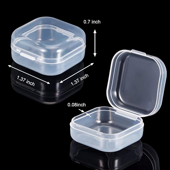 SATINIOR 48 Packs Clear Small Plastic Containers Transparent Storage Box - Image 2