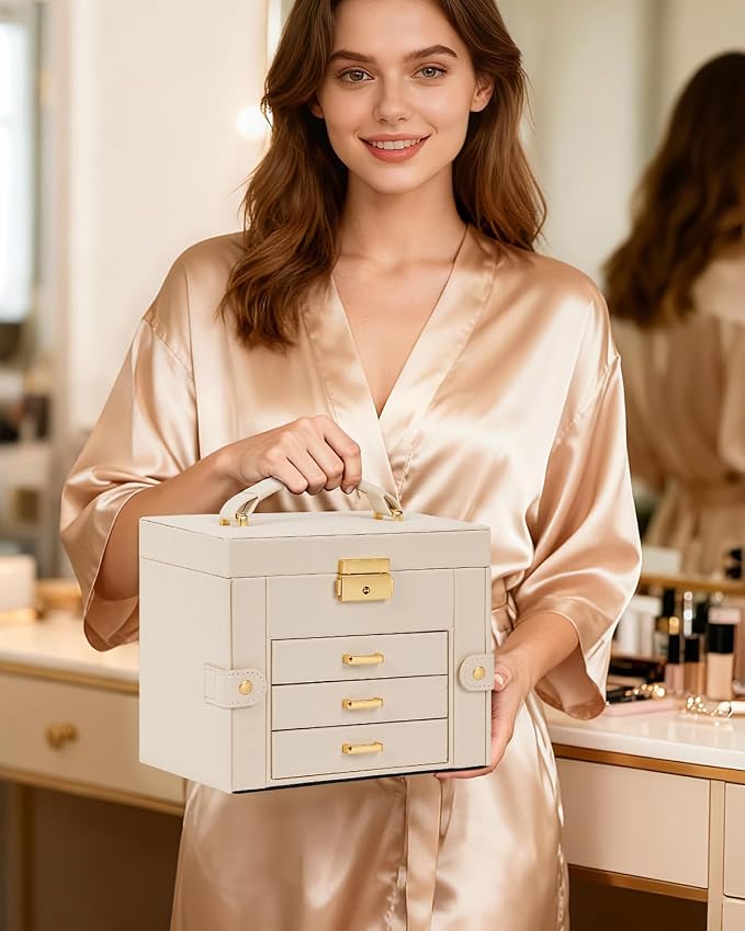 TORIBIO Jewelry Box for Women, Leather Jewelry Organizer - Image 8