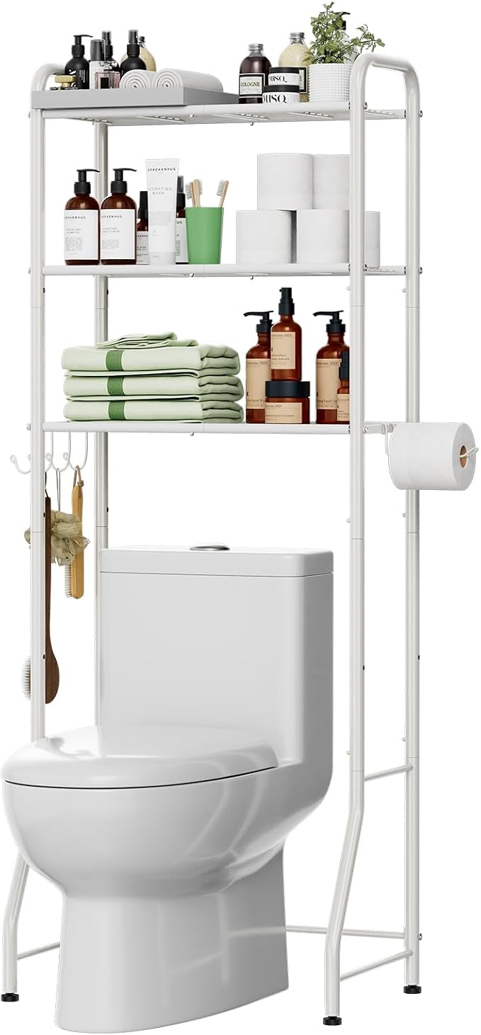 Simple Trending Over The Toilet Storage Rack, Metal 3 Tier Bathroom Organizer by SimpleTrending
