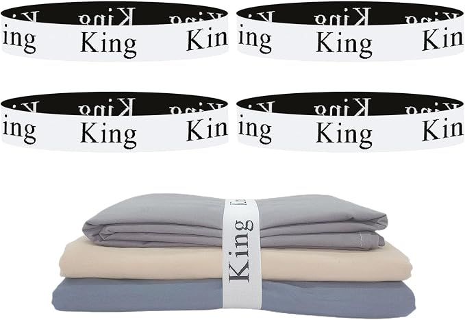 4 Pieces Bed Sheet Organizer Bands, Sheet Organizers and Storage Label Bands by Yermivie