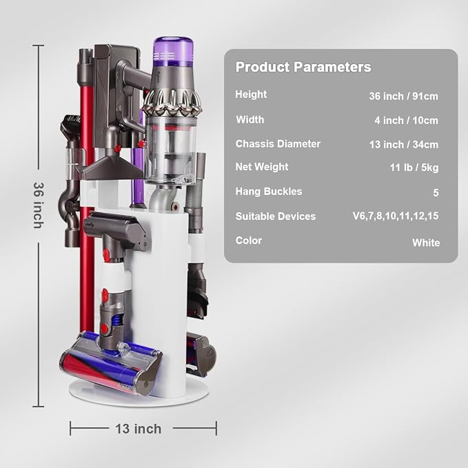 Vacuum Stand Holder for Dyson V15 V11 V10 V8 V7 V6 Cleaner, Stable Metal - Image 6