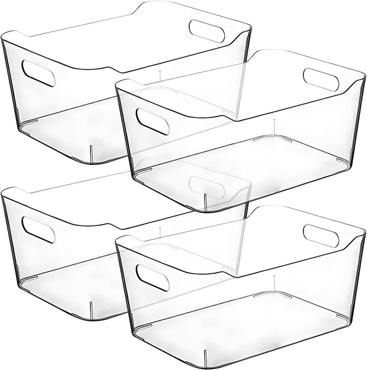 Clear Plastic Storage Bins for Kitchen Organization or Pantry