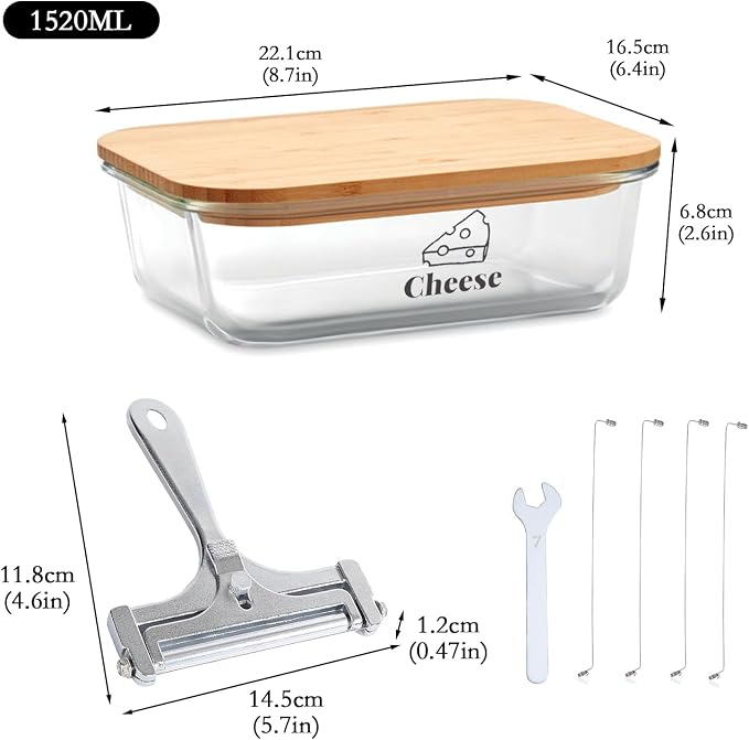 Cheese Container for Refrigerator, Glass cheese slice holder - Image 7