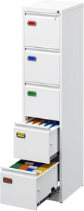 5-Drawer File Cabinet, 16.3" Deep Vertical Metal Filing Cabinet by PEUKC