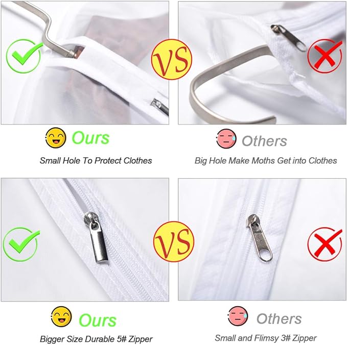 Garment Bags for Hanging Clothes 24''X48'' Suit Bags for Closet Storage Plastic - Image 4