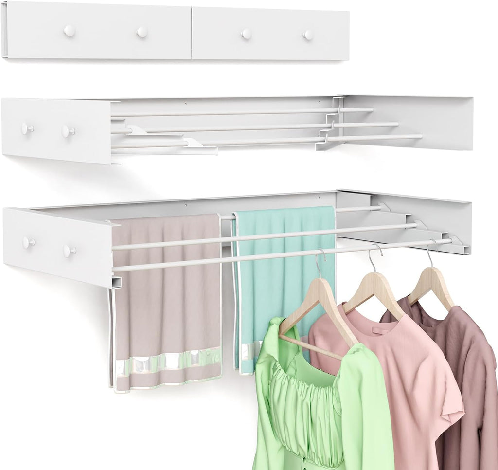 Wall Mounted Drying Rack for Laundry 19.8'', Folding Drying Rack