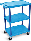 Luxor HE34 Utility Cart 3 Shelves Structural Foam Plastic by LuxorWorkspaces