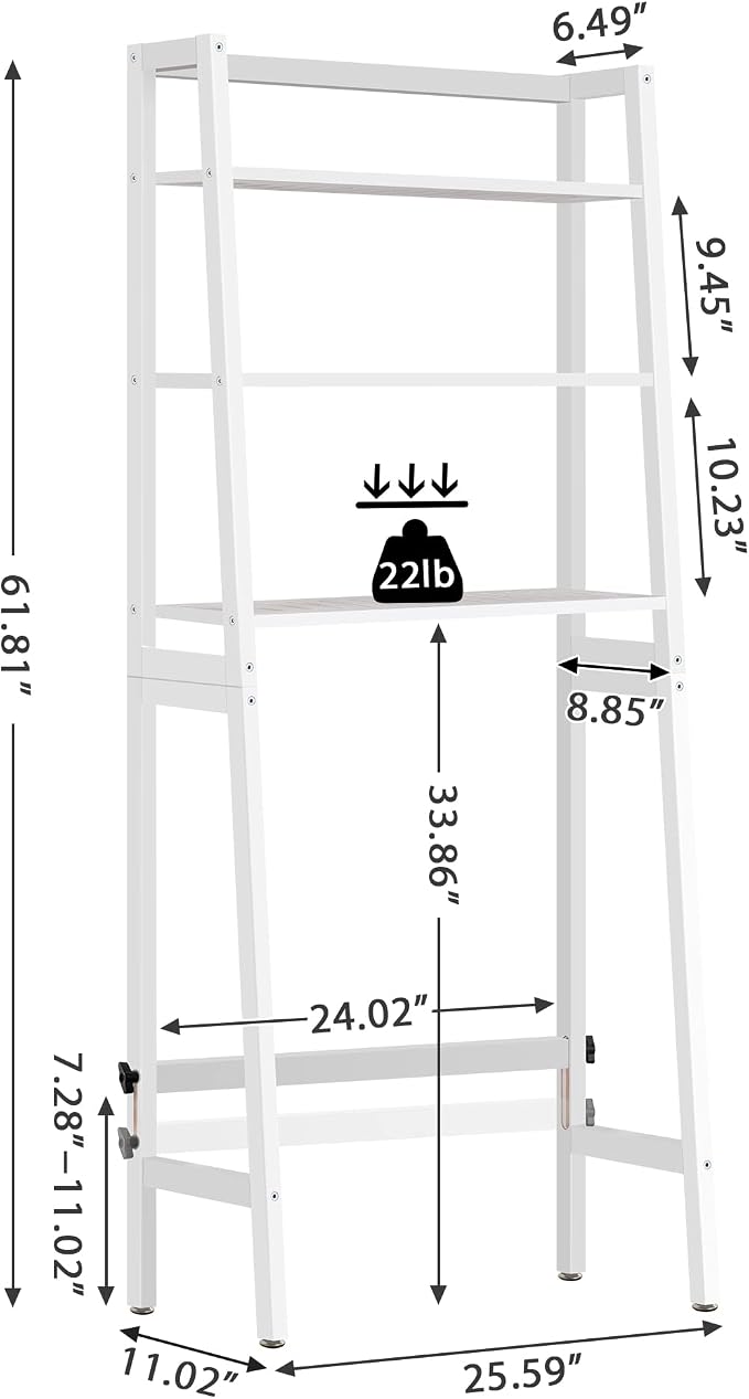 MallKing Over The Toilet Storage, Wooden 3-Tier Over-The-Toilet Rack Bathroom - Image 3