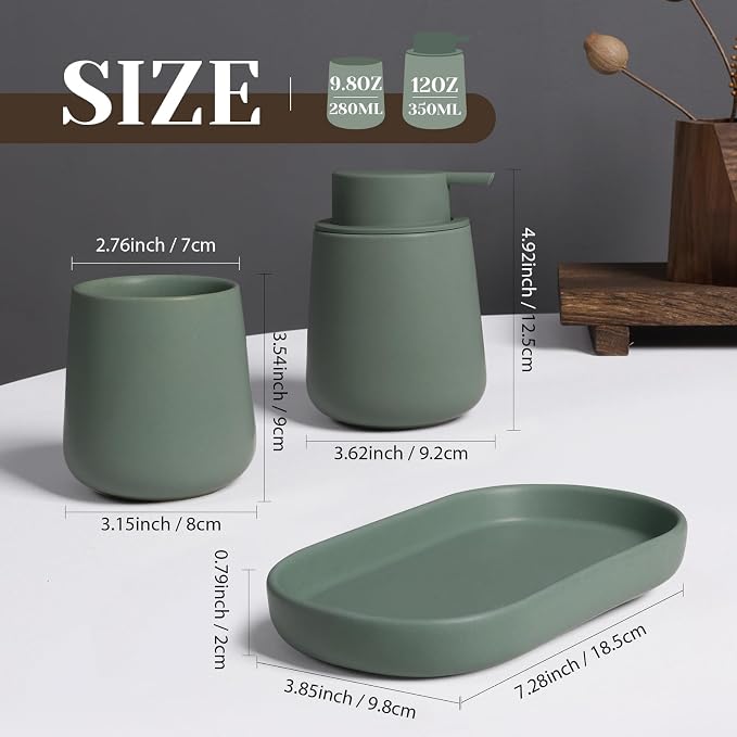 INGOFIN 3 Pcs Ceramic Bathroom Accessory Set - Image 2