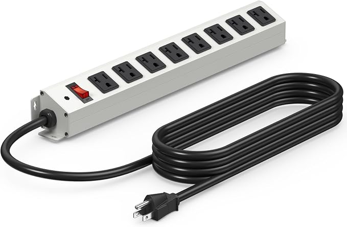 CCCEI 2-Pack Corner Mount Angle Power Strip, Under Cabinet Heavy Duty 8 Outlets by CCCEI