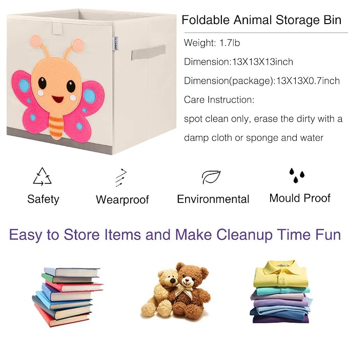 CLCROBD Foldable Animal Cube Storage Bins Fabric Toy Box/Chest/Organizer - Image 3