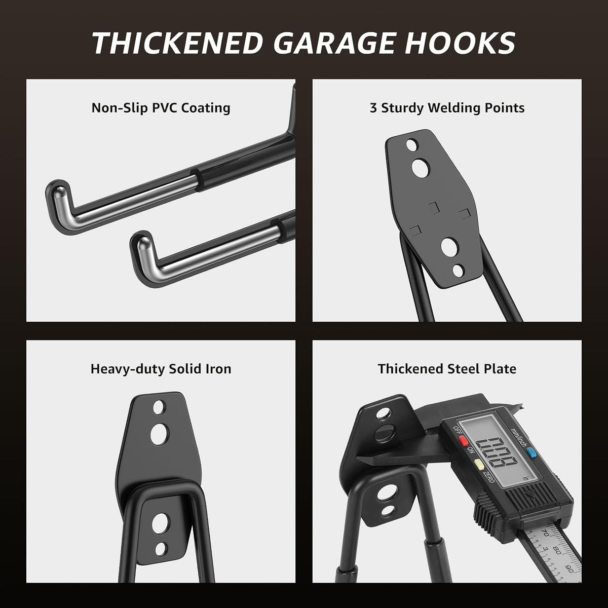 Heavy Duty Garage Hooks for Storage & Hanging Items, 30-Pack