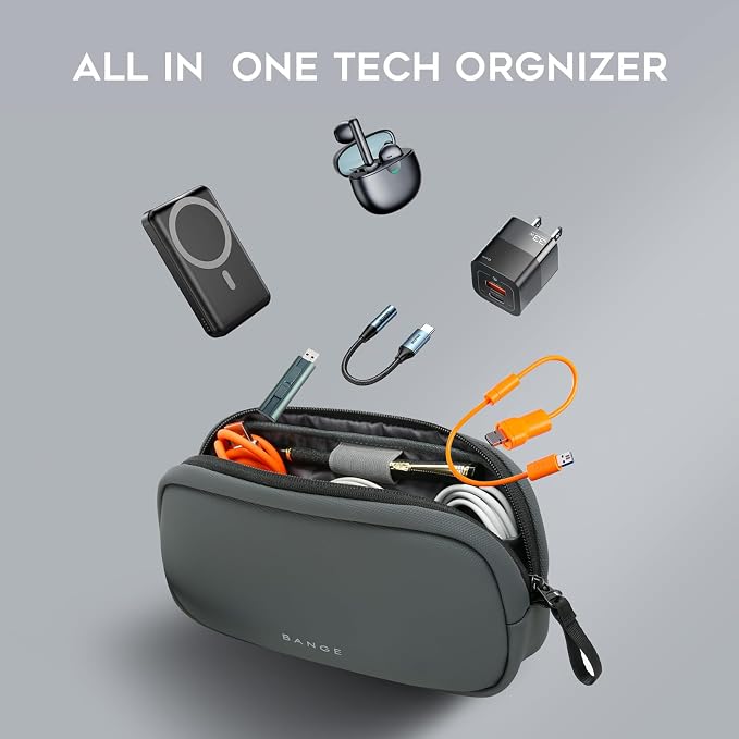 BANGE Tech Organizer Travel Case, Tech Accessories Pouch Carry Storage Bag - Image 4
