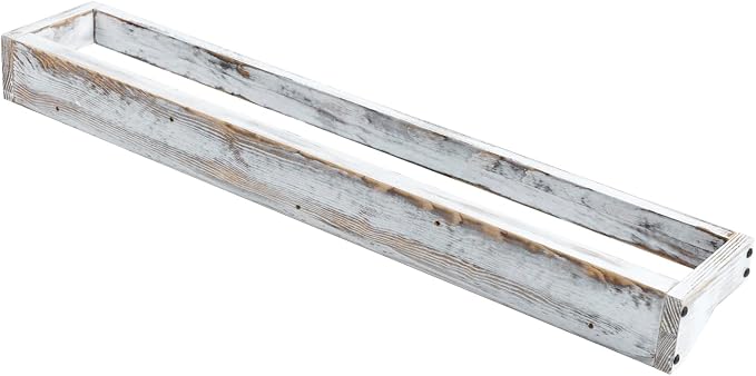 MyGift 30 Inch Shabby White Washed Solid Wood Wall Mounted Shoe Hanger Storage - Image 7
