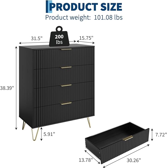 Garvee Fluted Dresser for Bedroom - Image 2