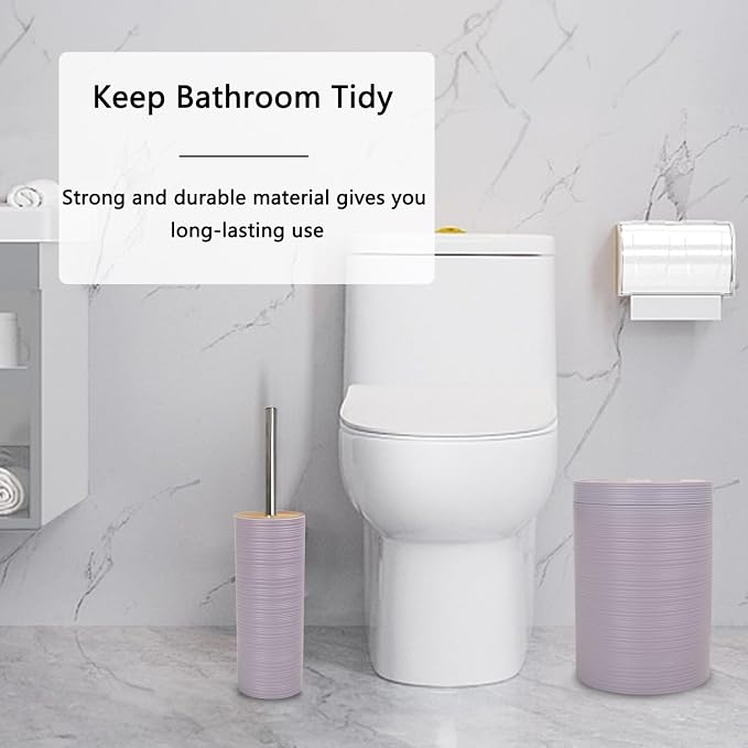 CERBIOR Bathroom Accessories Set 6 Piece Bamboo Bath Ensemble Includes Soap - Image 6