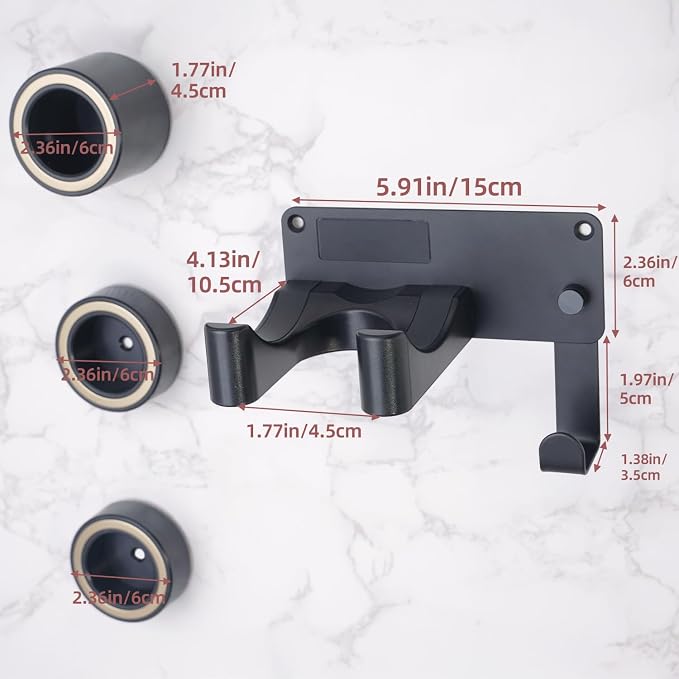Dyson Hair Dryer Holder, Wall Mounted Aluminum Alloy Hair Dryer Wall Mount - Image 5