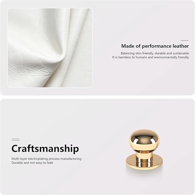 Office Accessories, Begie White Vegan Leather Office Supplies - Image 3