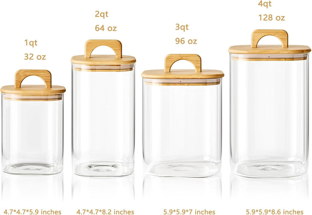 Sweejar 3 qt Glass Jars for Laundry Room Organization, 96 oz Laundry