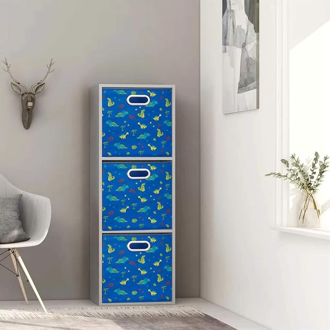 i BKGOO Cloth Storage Bins Set of 4 Thick Fabric Drawers Foldable Cubes Basket - Image 2
