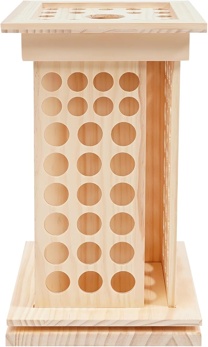Wooden Essential Oil Bottle Display Rack Rotating Essential Oil Storage - Image 8